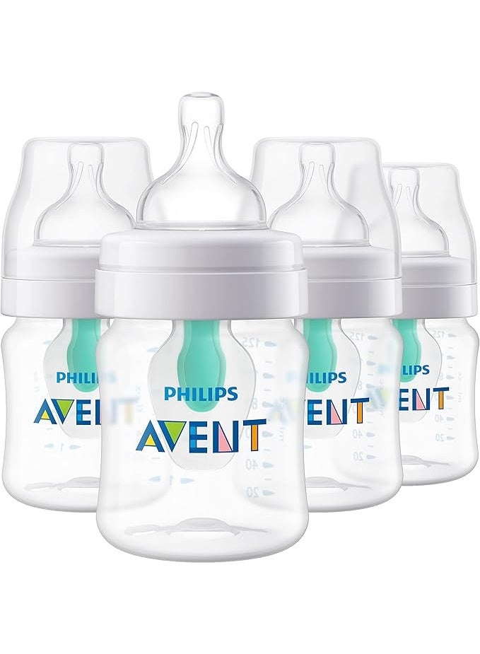 Avent PHILIPS AVENT Anti Colic Baby Bottles with AirFree Vent, 4oz, 4pk, Clear, - Image 1